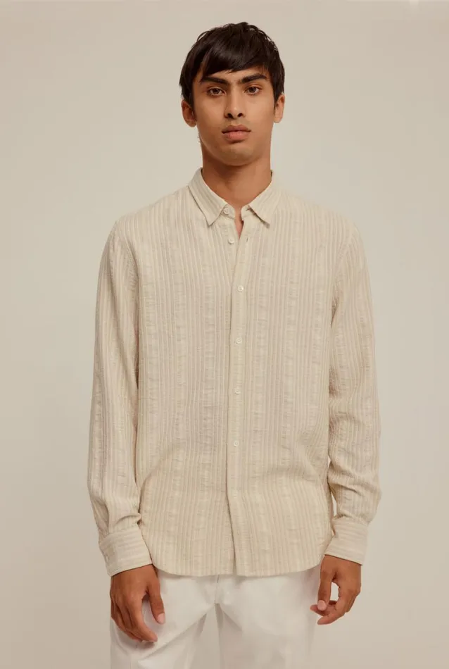 Man Venroy Shirts Woven Stripe Cotton Shirt