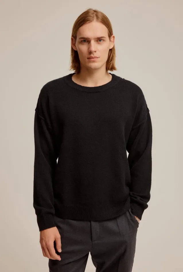 Man Venroy Sweaters Cashmere Exposed Seam Sweater