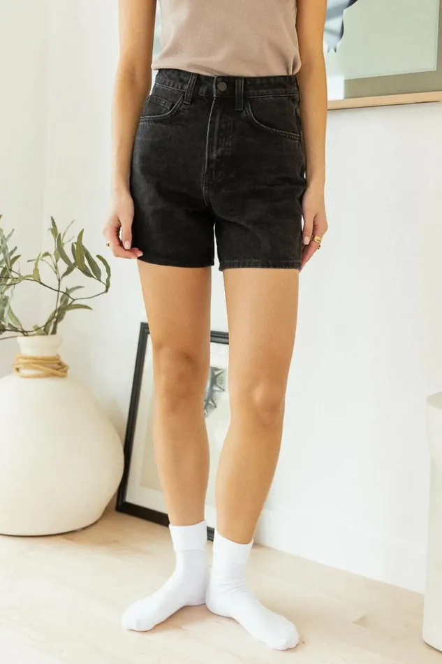 Mandy Mom Shorts In Black Black Women Bohme Shorts