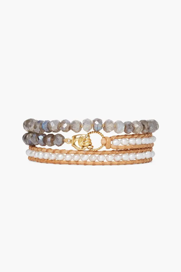 Mano Triple Wrap Bracelet White Pearl Mix Women Chan Luu Bracelets