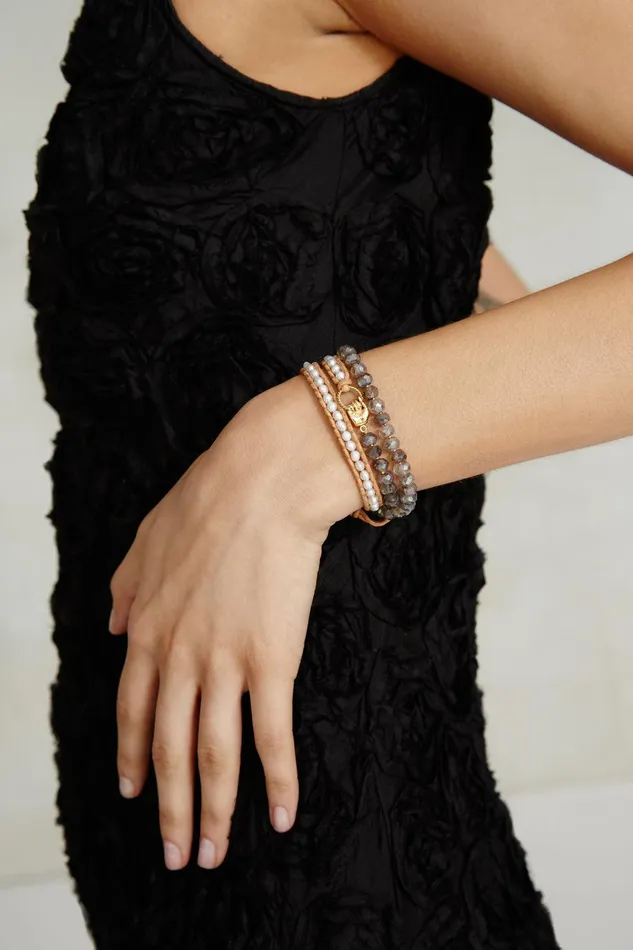 Mano Triple Wrap Bracelet White Pearl Mix Women Chan Luu Bracelets