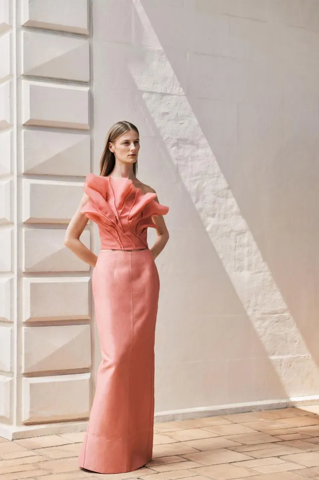 Mary Column Maxi Skirt Guava Pink Women Aje Wedding Guest Dresses