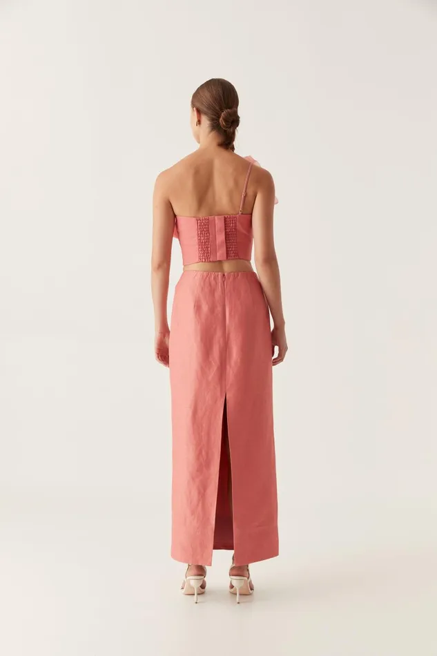 Mary Column Maxi Skirt Guava Pink Women Aje Wedding Guest Dresses