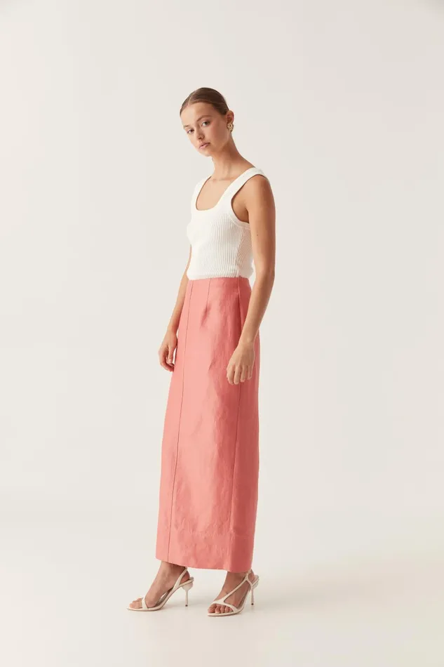 Mary Column Maxi Skirt Guava Pink Women Aje Wedding Guest Dresses