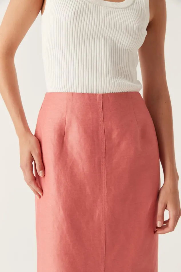 Mary Column Maxi Skirt Guava Pink Women Aje Wedding Guest Dresses