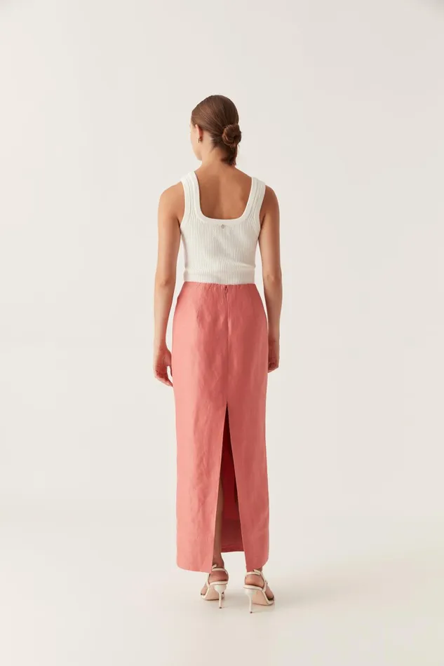 Mary Column Maxi Skirt Guava Pink Women Aje Wedding Guest Dresses