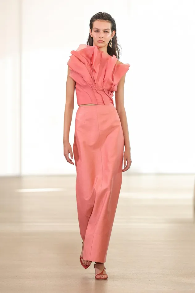 Mary Column Maxi Skirt Guava Pink Women Aje Wedding Guest Dresses