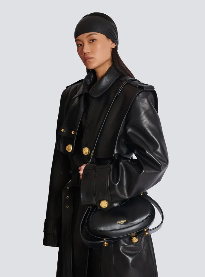 Medium Jolie Madame Bag In Box Leather Black Women Balmain Handbags