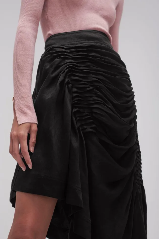 Memoir Asymmetric Midi Skirt Black Women Aje Skirts