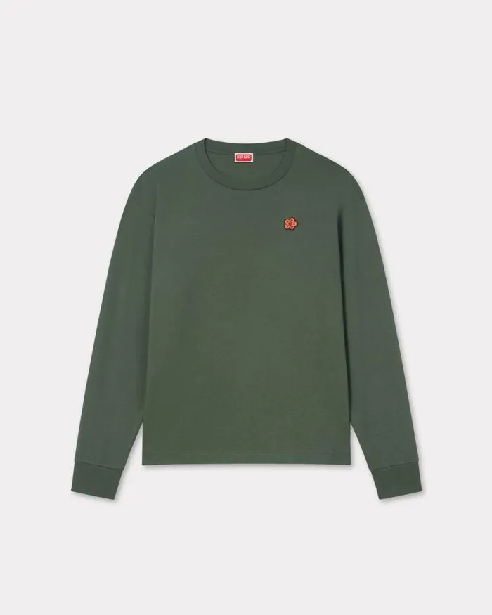 Men 039Boke Flower039 Embroidered Long Sleeve Tshirt In Cotton Dark Khaki Kenzo Tshirts And Polos Men 039Boke Flower039 Embroidered Long Sleeve Tshirt In Cotton Dark Khaki Kenzo Tshirts And Polos