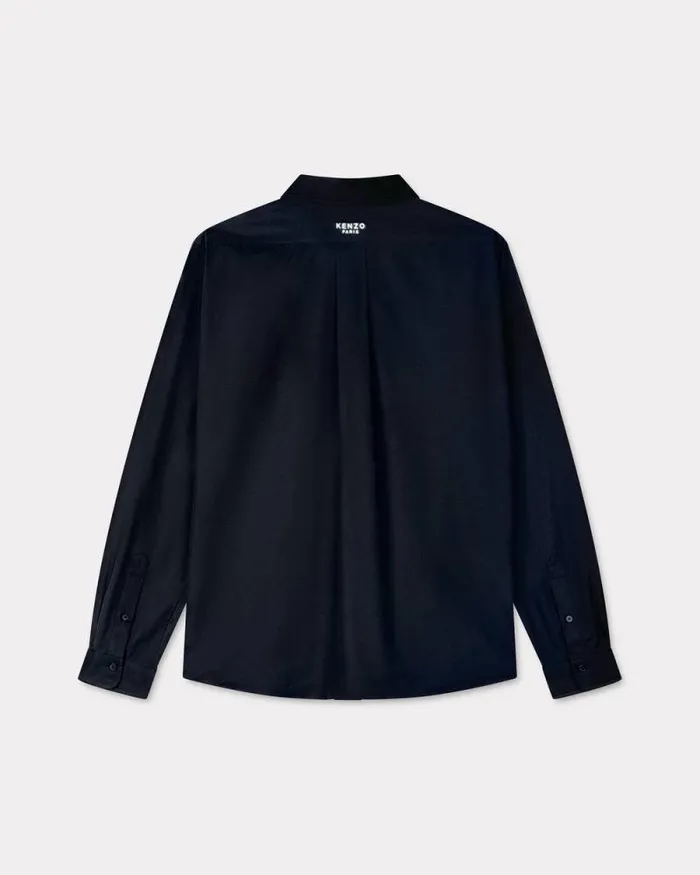 Men 039Boke Flower039 Embroidered Shirt In Cotton Poplin Black Kenzo Shirts