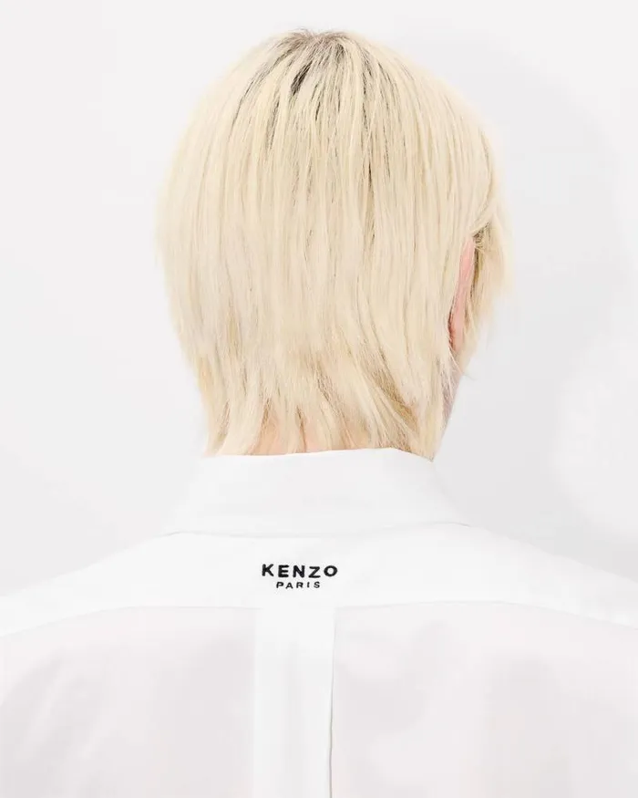 Men 039Boke Flower039 Embroidered Shirt In Cotton Poplin White Kenzo Shirts
