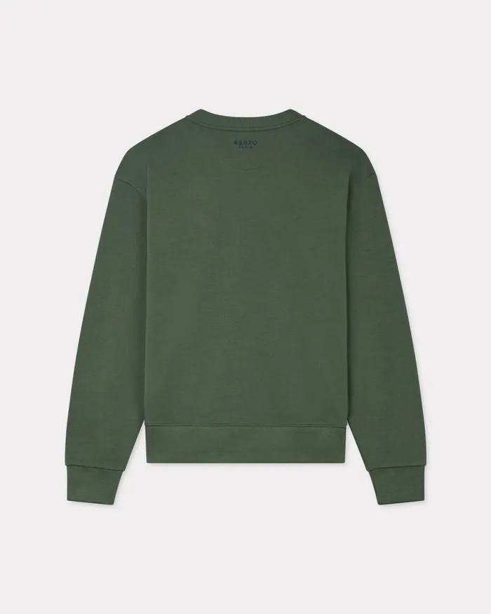 Men 039Boke Flower039 Embroidered Sweatshirt In Cotton Dark Khaki Kenzo Sweatshirts And Hoodies