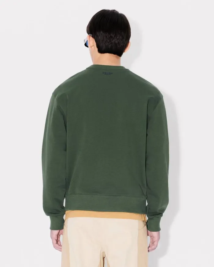Men 039Boke Flower039 Embroidered Sweatshirt In Cotton Dark Khaki Kenzo Sweatshirts And Hoodies