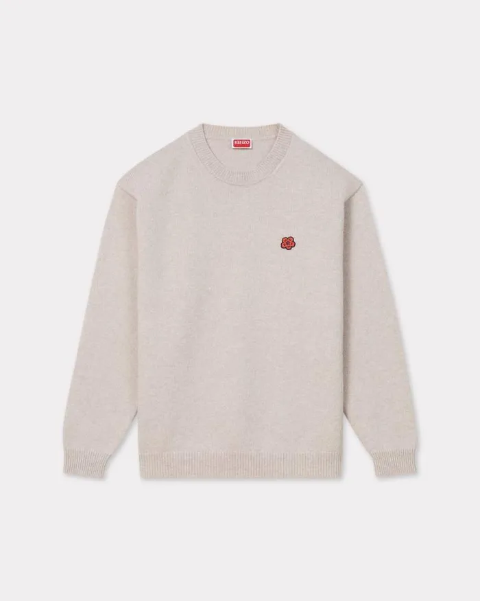 Men 039Boke Flower039 Embroidered Wool Jumper Beige Kenzo Sweaters And Cardigans