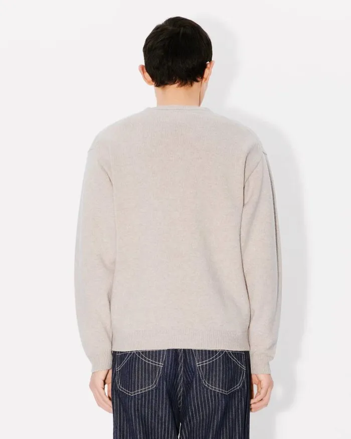 Men 039Boke Flower039 Embroidered Wool Jumper Beige Kenzo Sweaters And Cardigans
