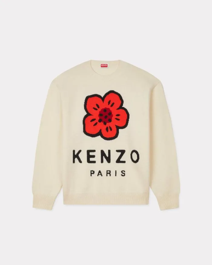 Men 039Boke Flower039 Jumper In Wool Off White Kenzo Sweaters And Cardigans