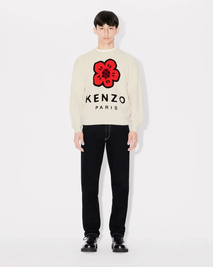 Men 039Boke Flower039 Jumper In Wool Off White Kenzo Sweaters And Cardigans