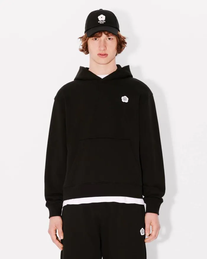 Men 039Boke Flower 20039 Embroidered Hoodie In Cotton Black Kenzo Sweatshirts And Hoodies