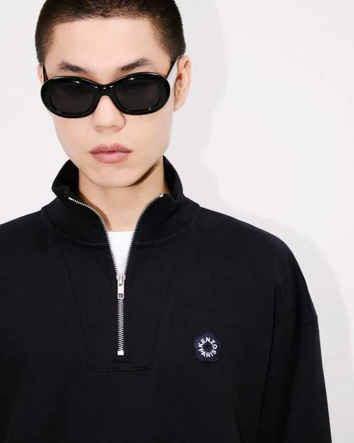 Men 039Boke Flower 20039 Embroidered Sweatshirt In Cotton Black Kenzo Sweatshirts And Hoodies