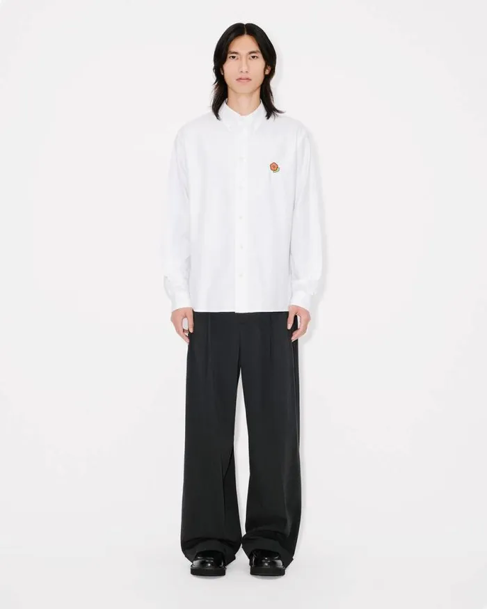 Men 039KENZO Pop039 Casual Oxford Shirt White Kenzo Shirts