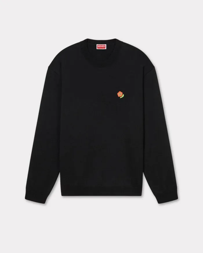 Men 039KENZO Pop039 Jumper In Merino Wool Black Kenzo Sweaters And Cardigans