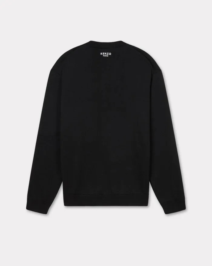 Men 039KENZO Pop039 Jumper In Merino Wool Black Kenzo Sweaters And Cardigans