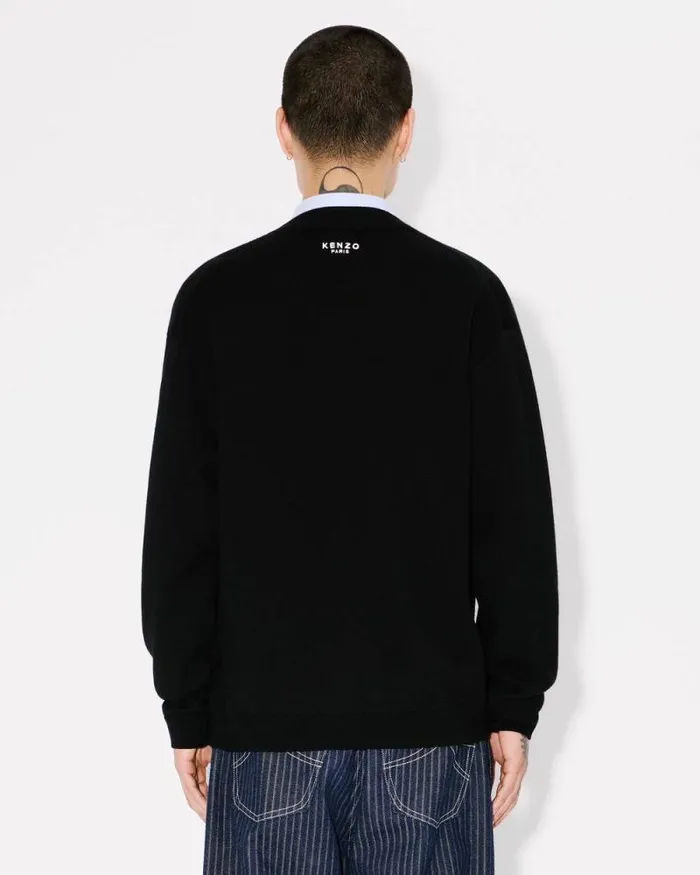 Men 039KENZO Pop039 Jumper In Merino Wool Black Kenzo Sweaters And Cardigans