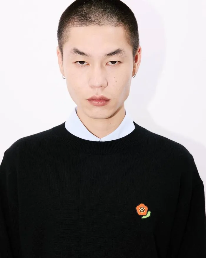 Men 039KENZO Pop039 Jumper In Merino Wool Black Kenzo Sweaters And Cardigans