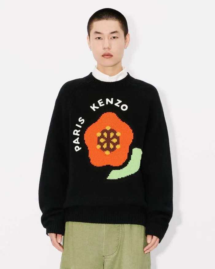 Men 039KENZO Pop039 Wool Jumper Black Kenzo Sweaters And Cardigans