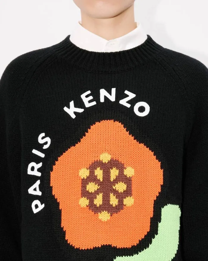 Men 039KENZO Pop039 Wool Jumper Black Kenzo Sweaters And Cardigans