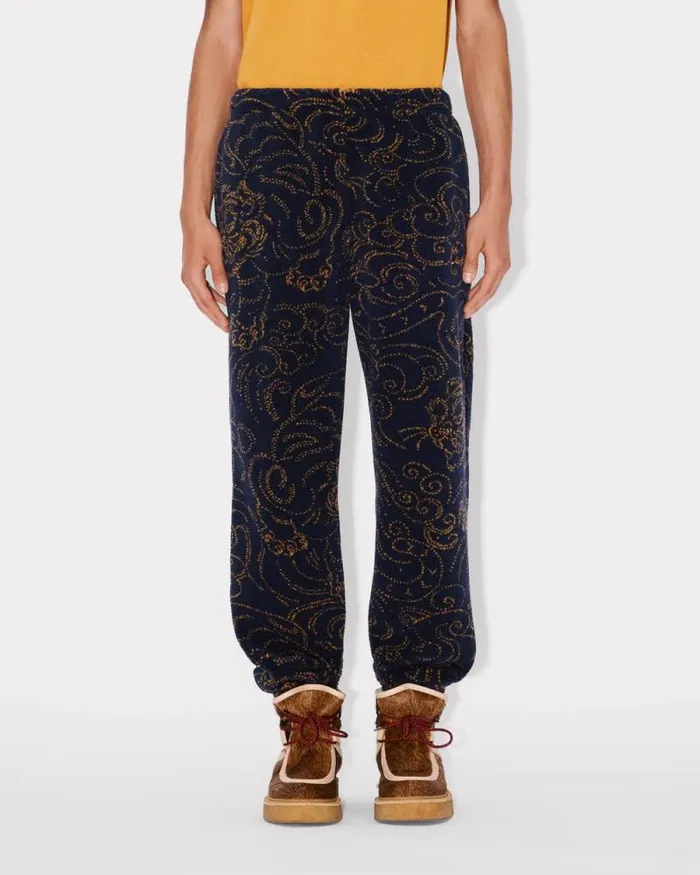 Men 039KENZO Star Tiger039 Embroidered Jog Pants Blue Black Kenzo Pants And Shorts