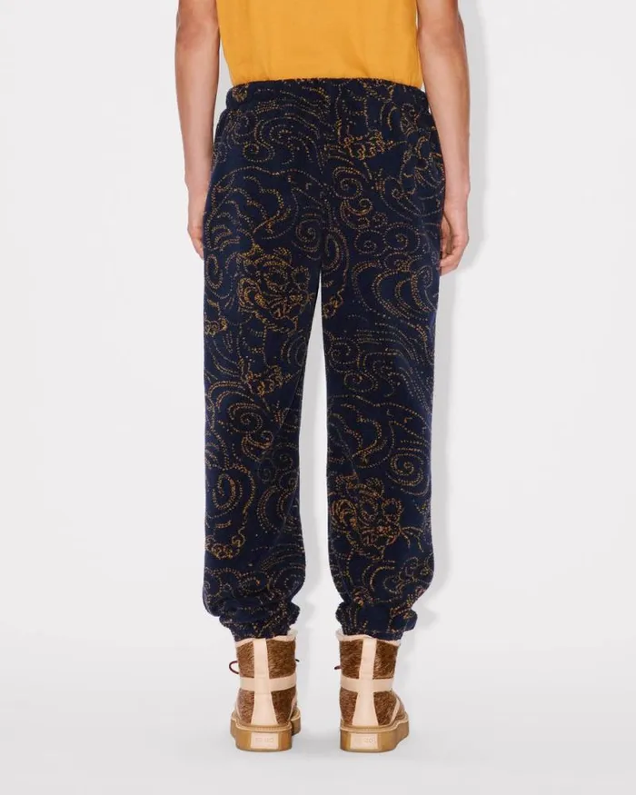 Men 039KENZO Star Tiger039 Embroidered Jog Pants Blue Black Kenzo Pants And Shorts