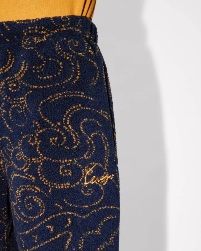 Men 039KENZO Star Tiger039 Embroidered Jog Pants Blue Black Kenzo Pants And Shorts