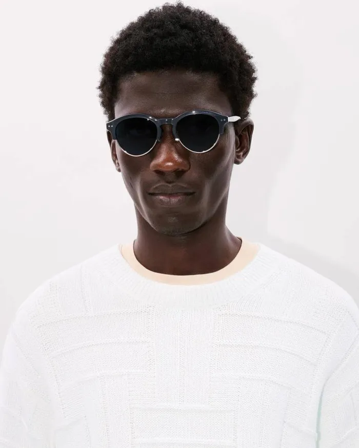 Men 039KENZO Weave039 Embroidered Jumper In Cotton Off White Kenzo Sweaters And Cardigans