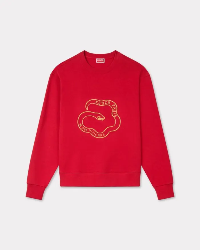 Men 039Lunar New Year039 Embroidered Sweatshirt In Cotton Cherry Kenzo Sweatshirts And Hoodies