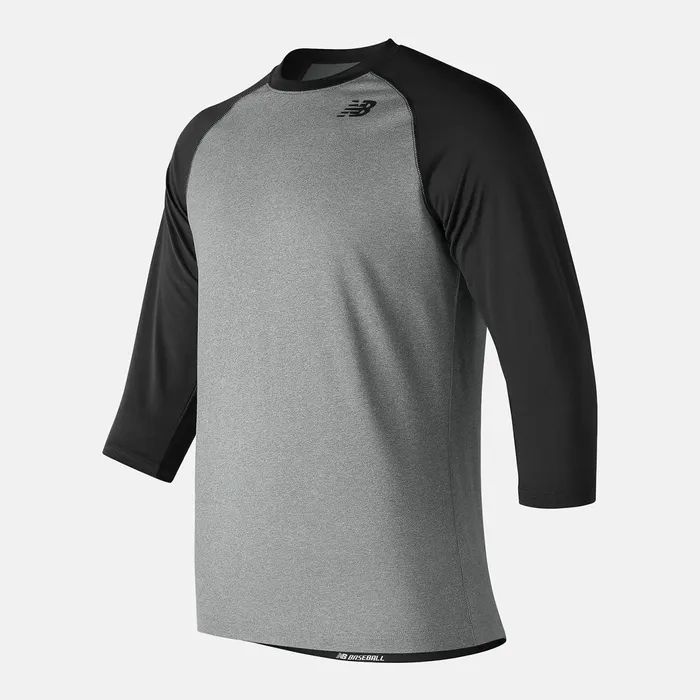 Men 34 Baseball Raglan Top Team Black New Balance Shirts