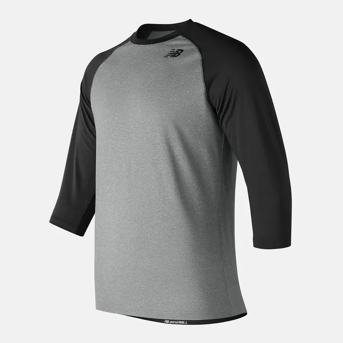 Men 34 Baseball Raglan Top Team Black New Balance Shirts Men 34 Baseball Raglan Top Team Black New Balance Shirts