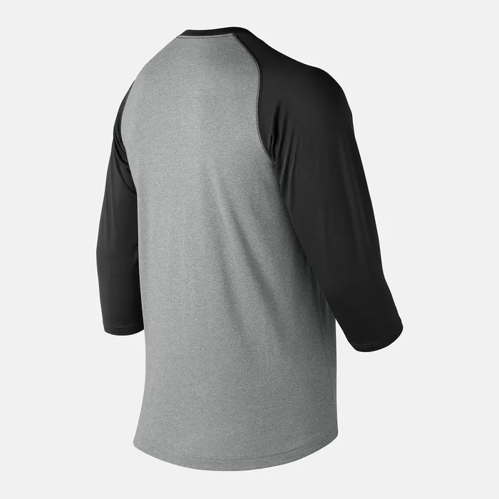 Men 34 Baseball Raglan Top Team Black New Balance Shirts Men 34 Baseball Raglan Top Team Black New Balance Shirts