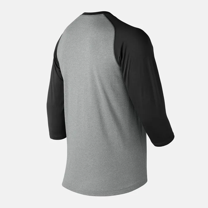 Men 34 Baseball Raglan Top Team Black New Balance Shirts Men 34 Baseball Raglan Top Team Black New Balance Shirts