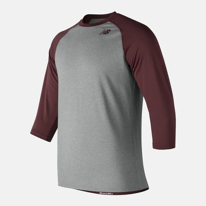 Men 34 Baseball Raglan Top Team Maroon New Balance Shirts