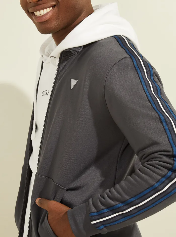 Men Activewear GUESS Grey Jeremy Active Zip Jacket Men Activewear GUESS Grey Jeremy Active Zip Jacket
