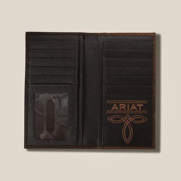 Men Bags and Wallets Ariat Mexico Shield Rodeo Wallet Brown Men Bags and Wallets Ariat Mexico Shield Rodeo Wallet Brown
