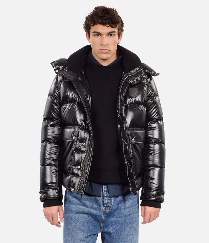 Men Black Blazon Down Jacket THE KOOPLES Coats and Jackets
