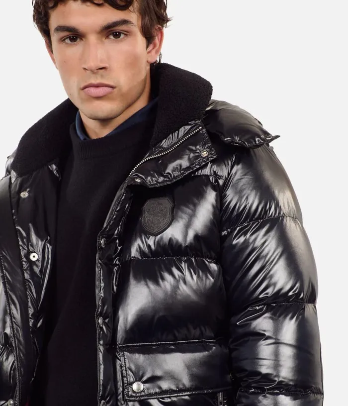 Men Black Blazon Down Jacket THE KOOPLES Coats and Jackets