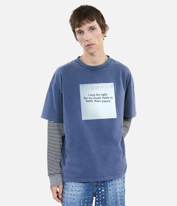 Men Blue Tshirt With Serigraphy THE KOOPLES Tshirts