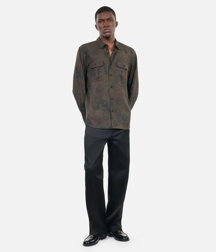 Men Brown Floral Print Shirt THE KOOPLES Shirts