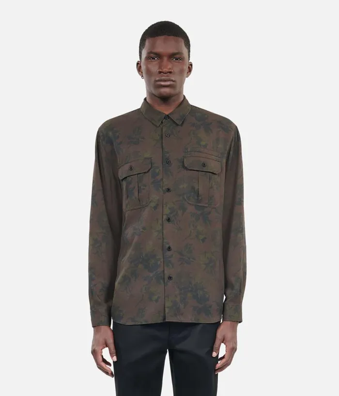 Men Brown Floral Print Shirt THE KOOPLES Shirts