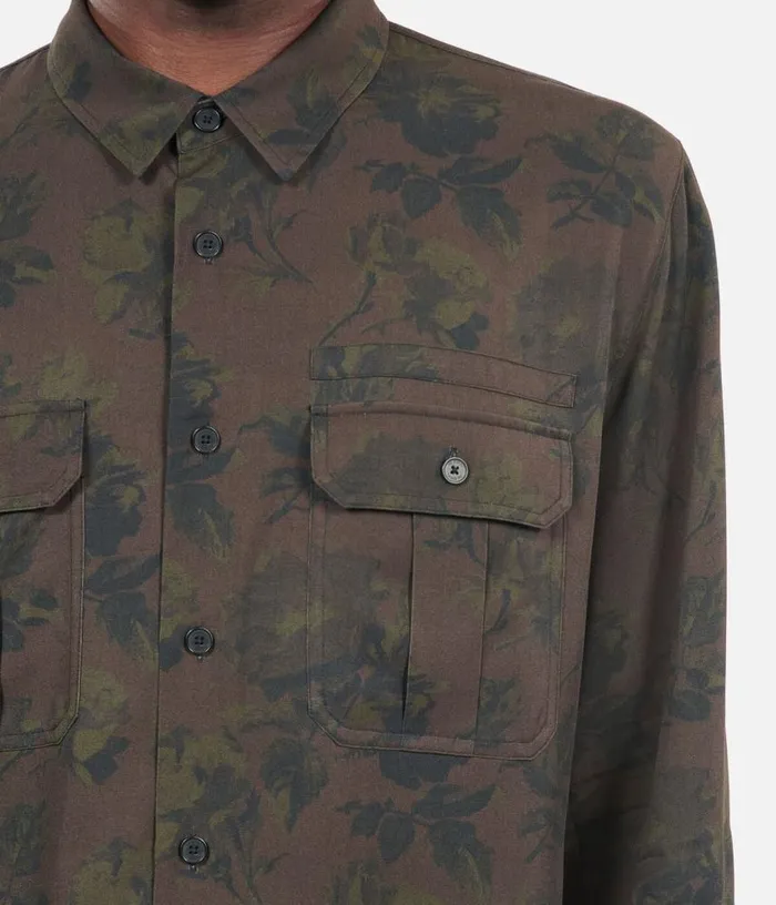 Men Brown Floral Print Shirt THE KOOPLES Shirts