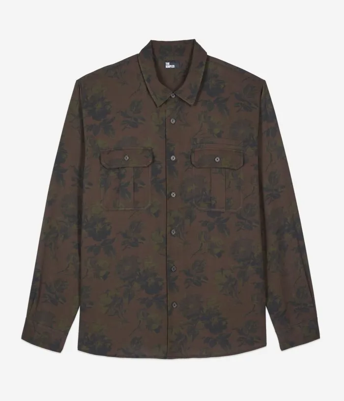 Men Brown Floral Print Shirt THE KOOPLES Shirts